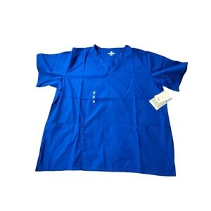 Fundamentals Galaxy Blue Scrub Top NWT